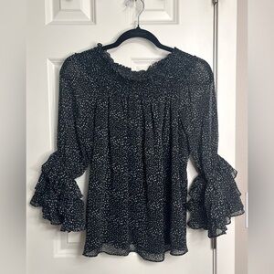 Express Polka Dot Ruffle Blouse NWOT